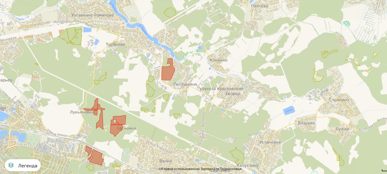 Сосновые леса в московской области карта 2021